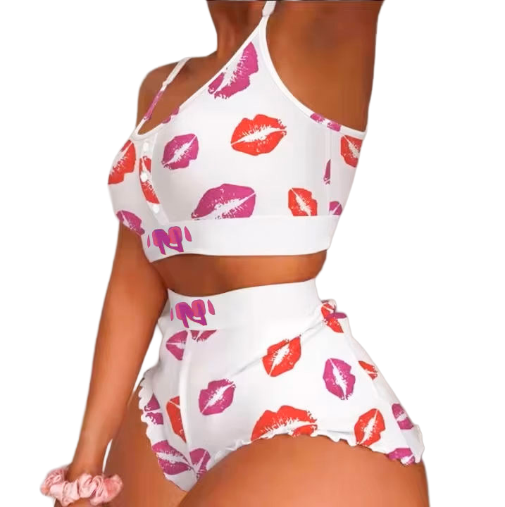 Nodless Playful Ruffle-Trim Lounge Set