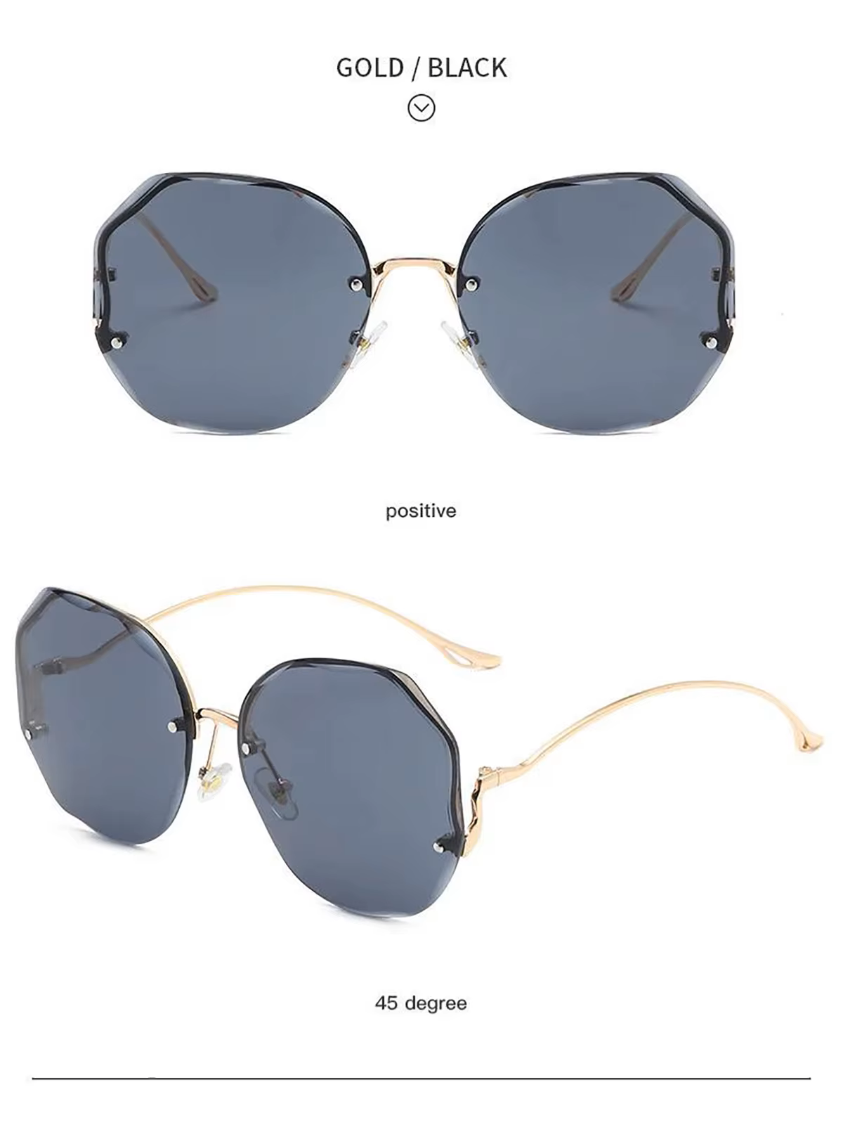 Nodless Aura Facet Cut Rimless Sunglasses