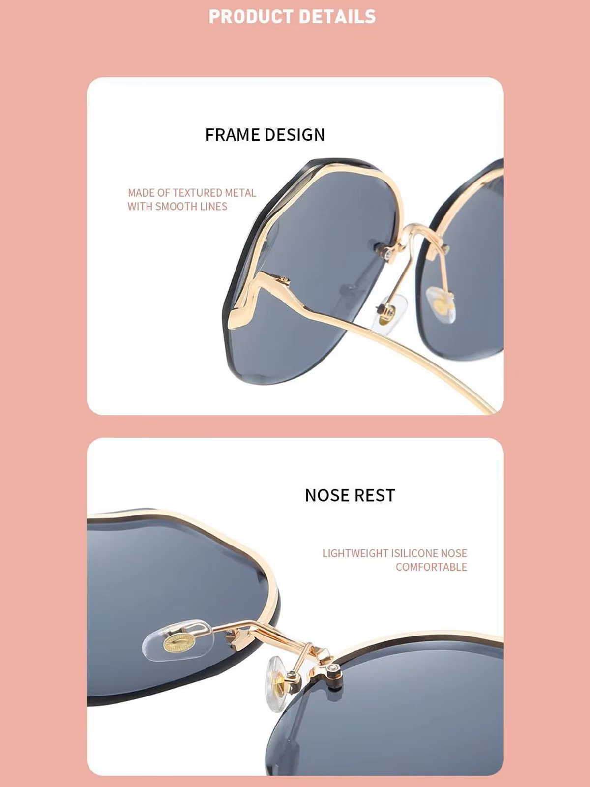 Nodless Aura Facet Cut Rimless Sunglasses